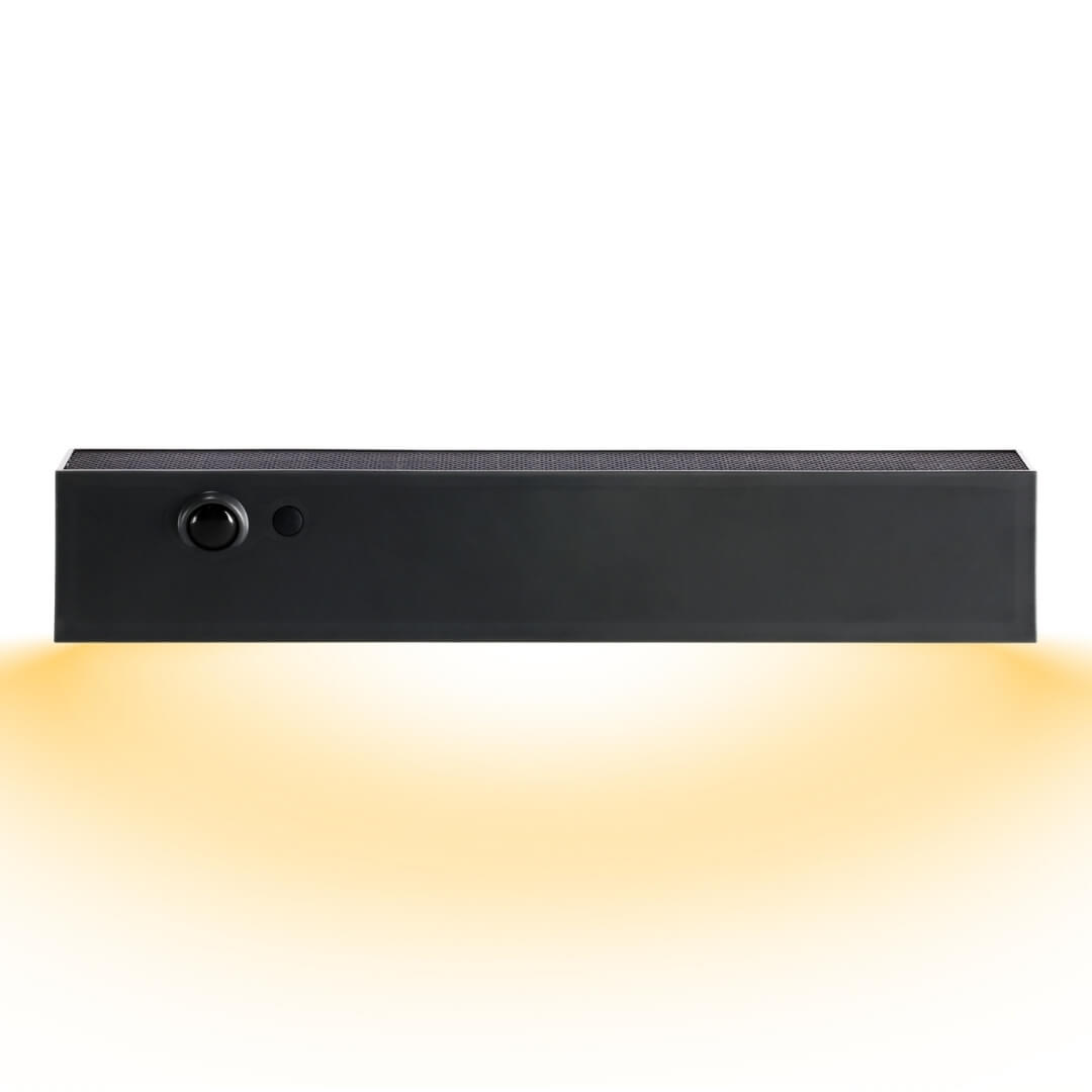 Litehouse Black Warm White Solar Wall Light with Motion Sensor