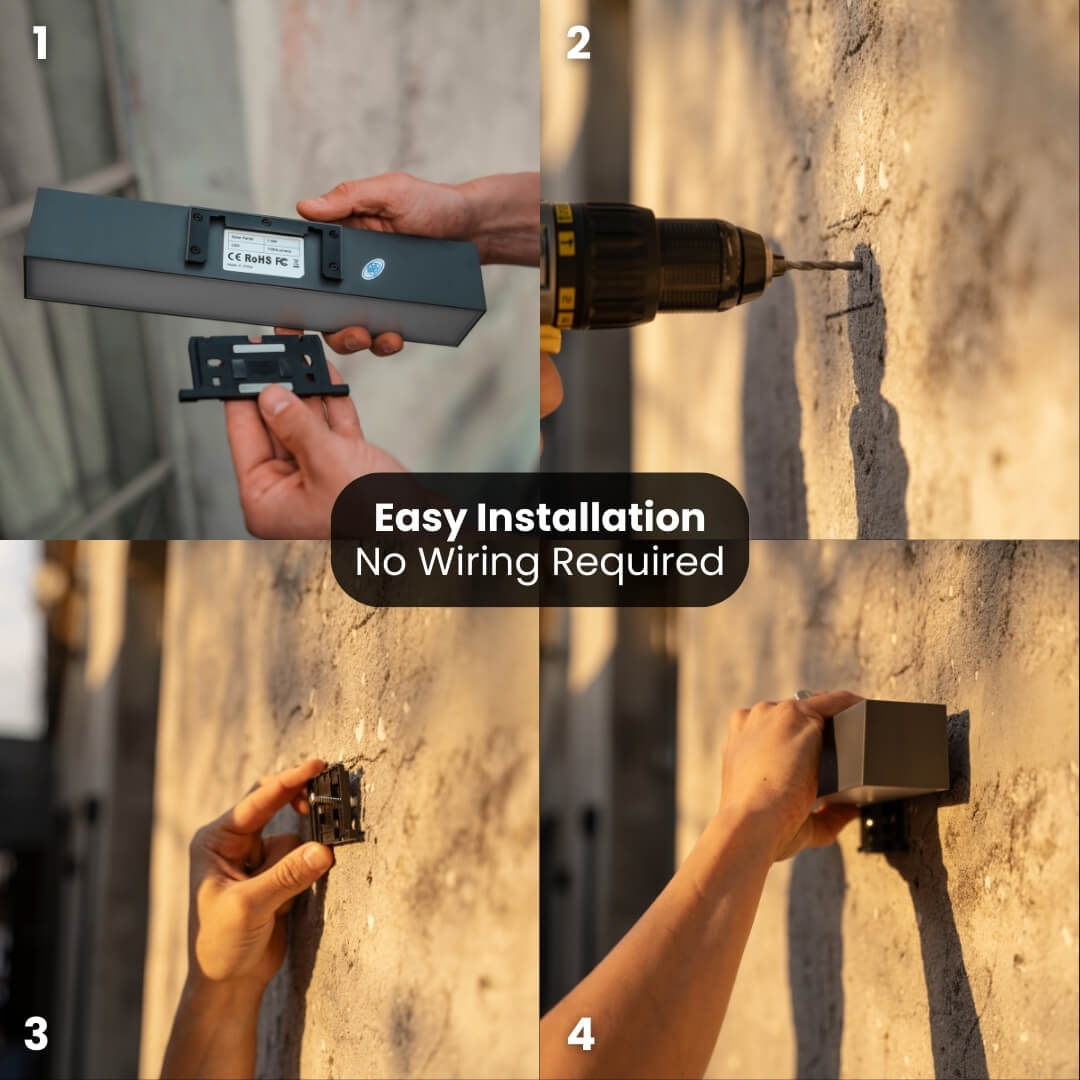 Litehouse Black Warm White Solar Wall Light with Motion Sensor