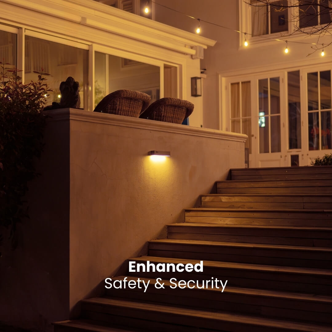 Litehouse Black Warm White Solar Wall Light with Motion Sensor