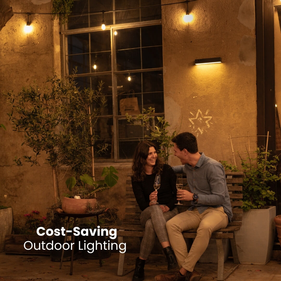 Litehouse Black Warm White Solar Wall Light with Motion Sensor