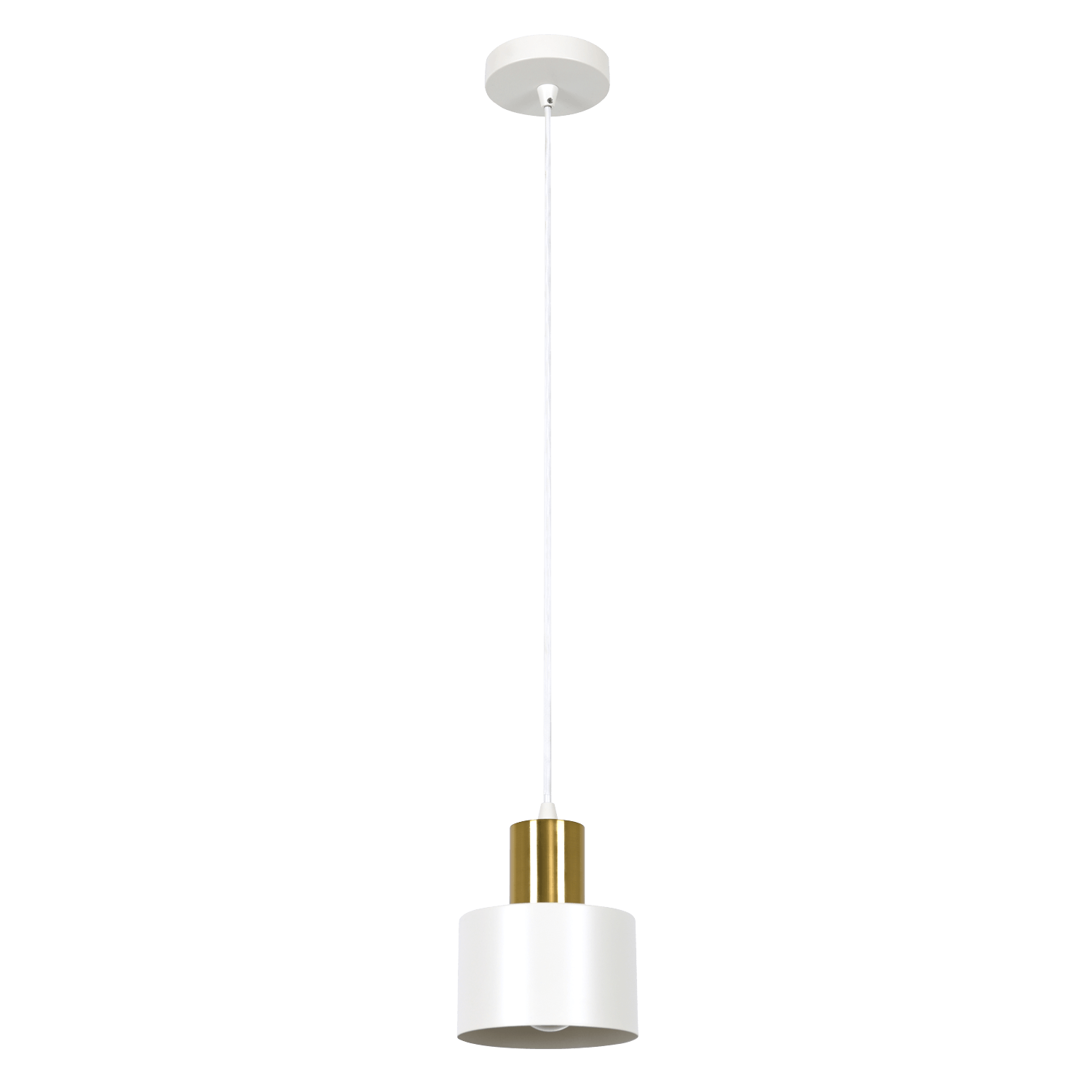 Lulu White and Brass Gold 1 Light Pendant