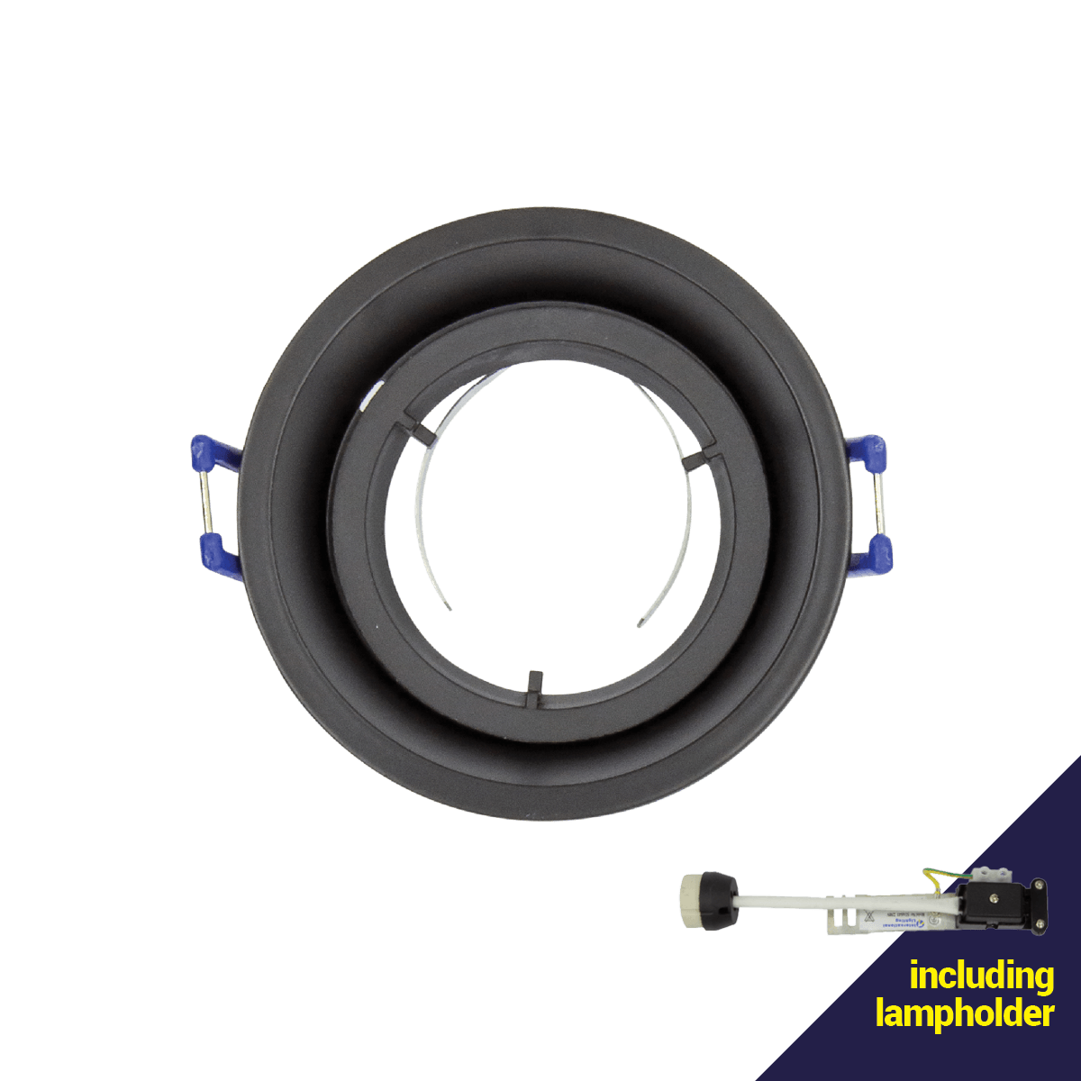 Matte Black 220V 72mm Cut Out Anti Glare Downlight
