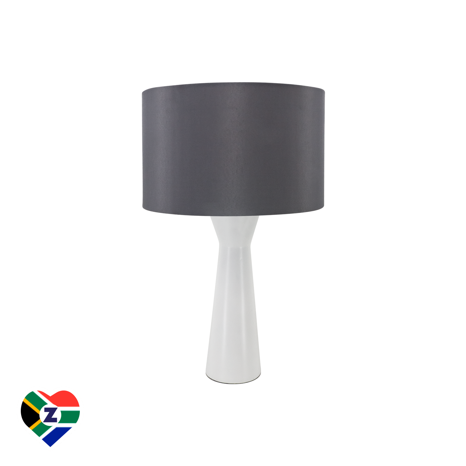 Neva White Table Lamp with Light Grey Shade