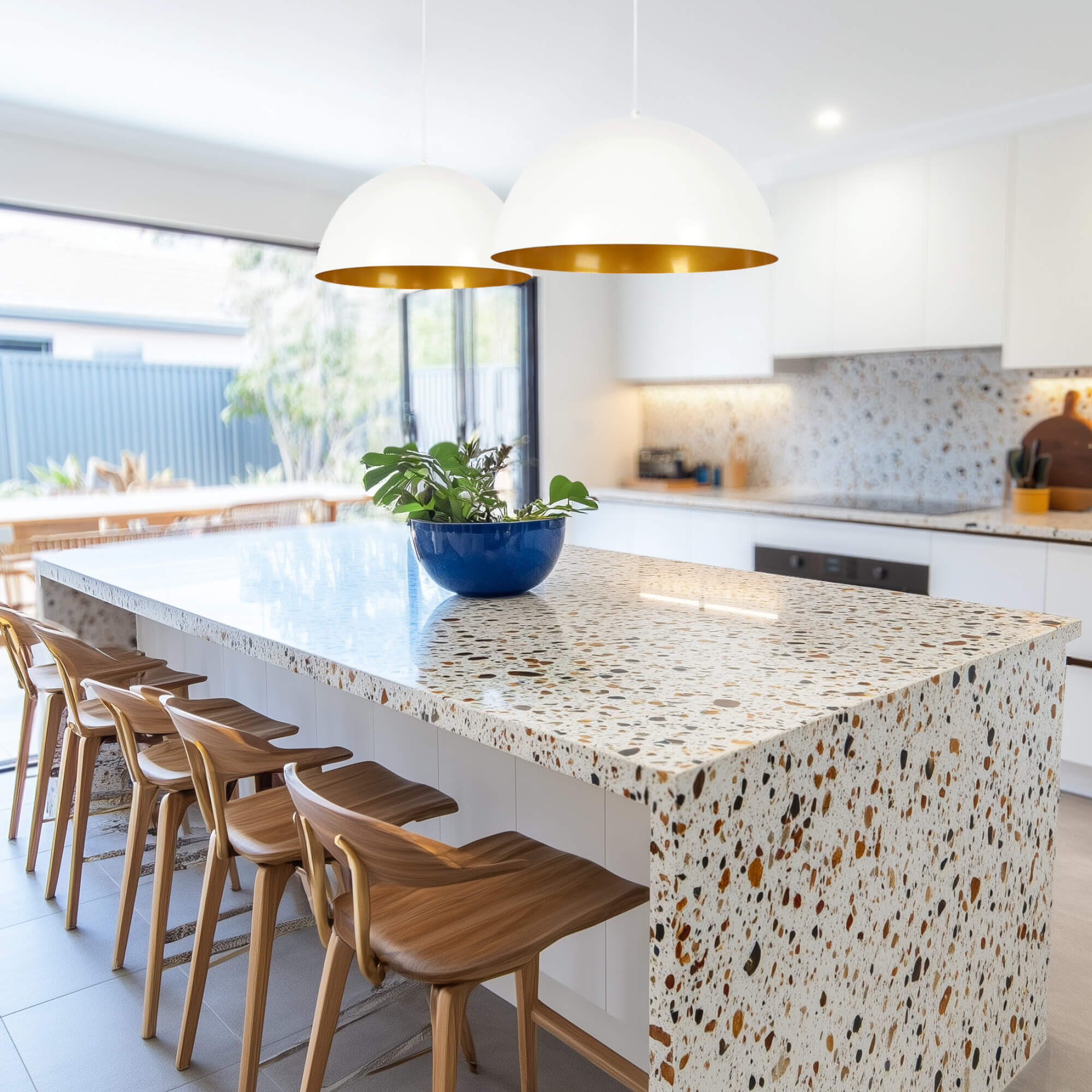 Nova Matte White and Gold Inner 1 Light Pendant
