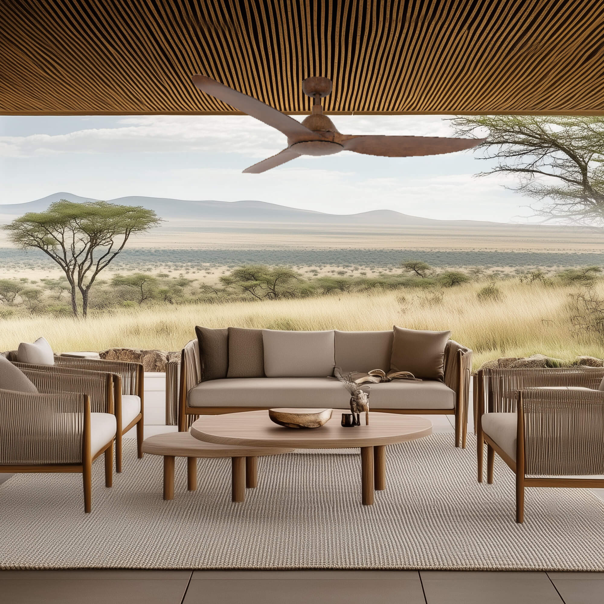 Pels Dark Koa 80W Ceiling Fan with Remote Control