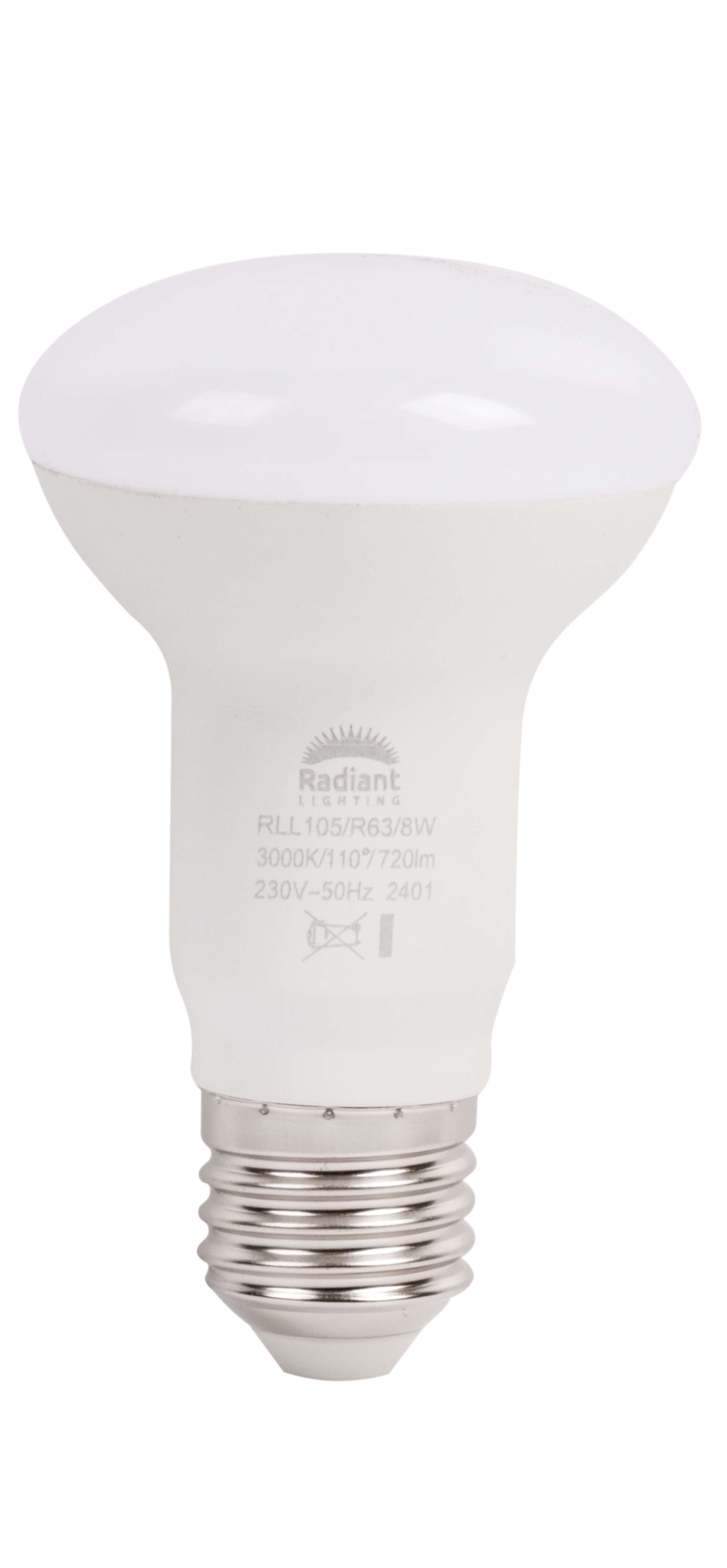 R63 8W Warm White Reflector LED Globe