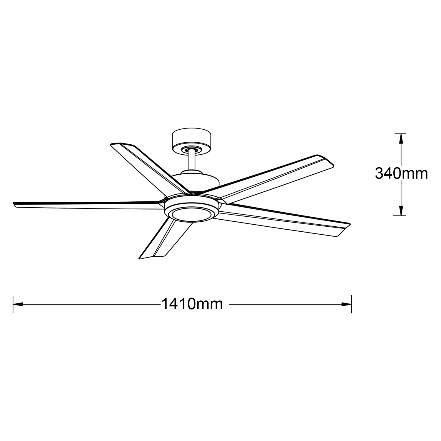 Raptor Black 40W DC Ceiling Fan with Remote Control