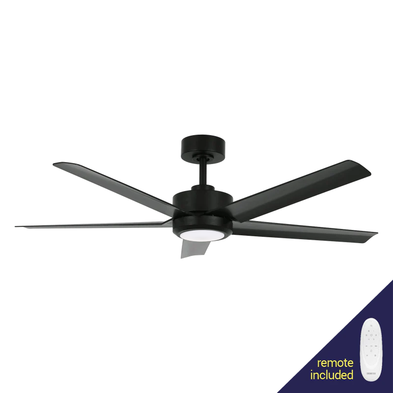 Raptor Black 40W DC Ceiling Fan with Remote Control & Globe
