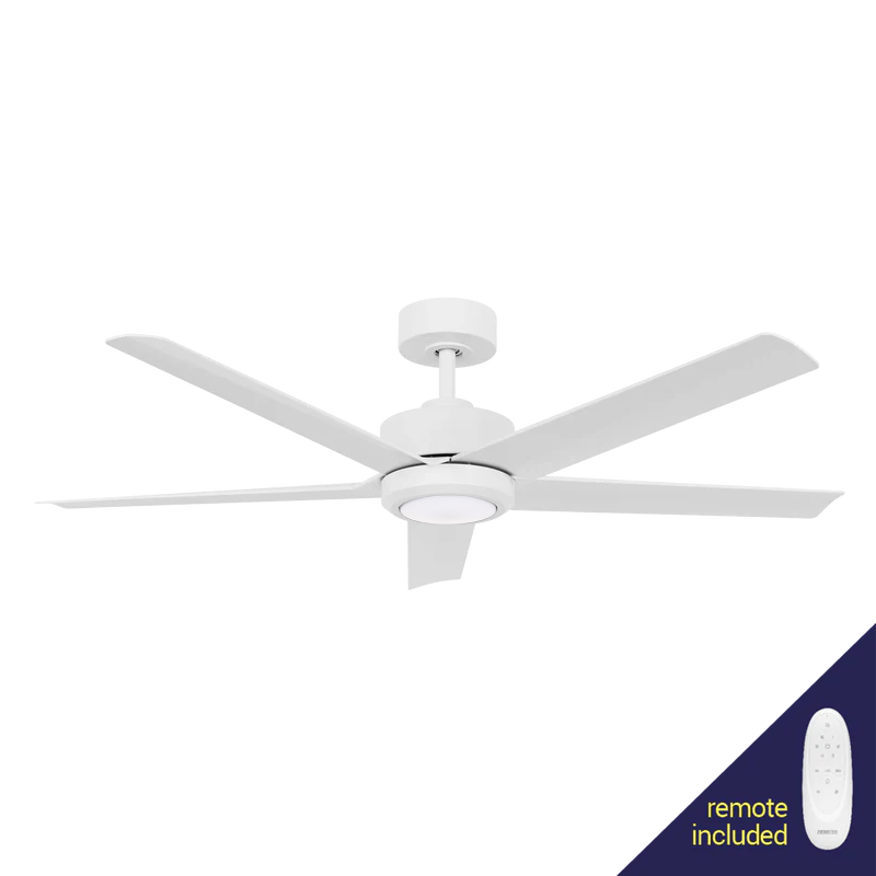 Raptor White 40W DC Ceiling Fan with Remote Control & Globe