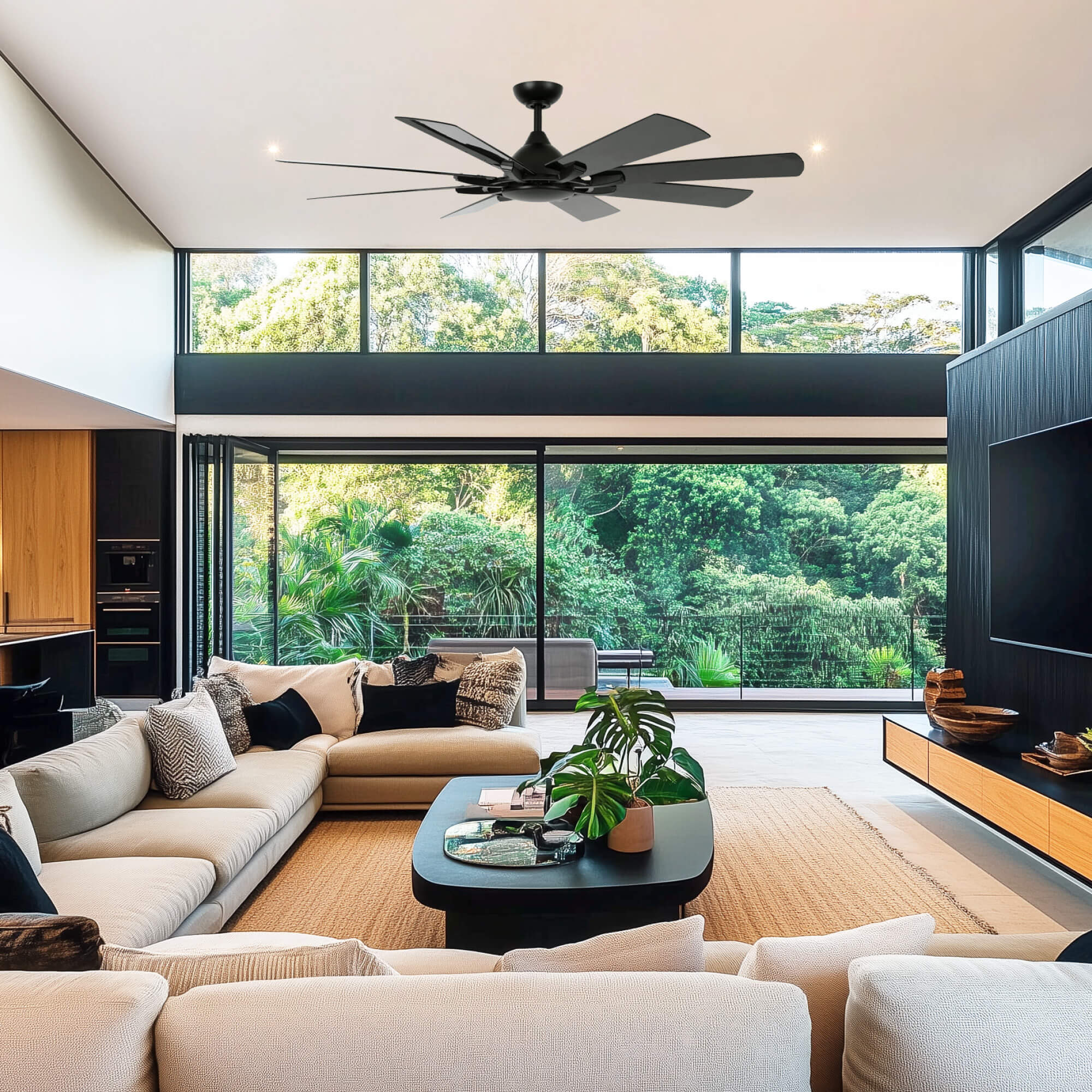 Raven Black 60W DC Ceiling Fan with Remote Control