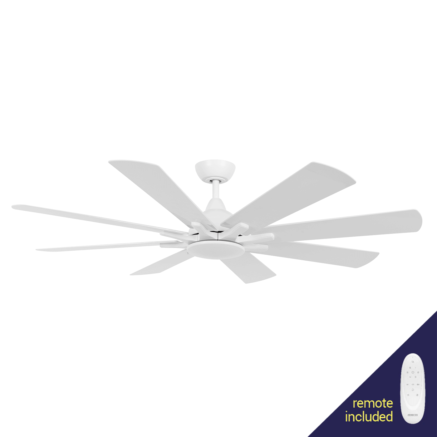 Raven White 60W DC Ceiling Fan with Remote Control