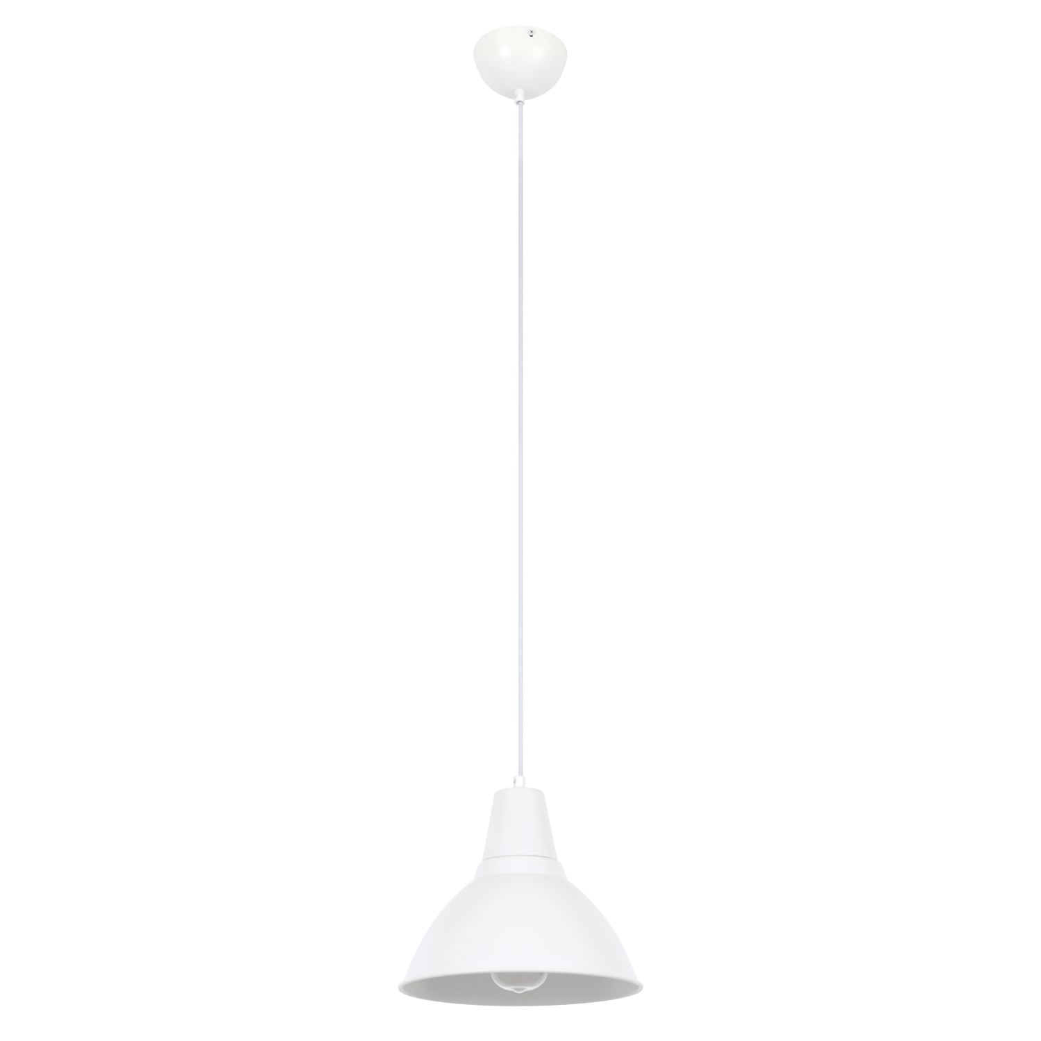 Rio White Metal Pendant Light with adjustable cable for modern kitchen island