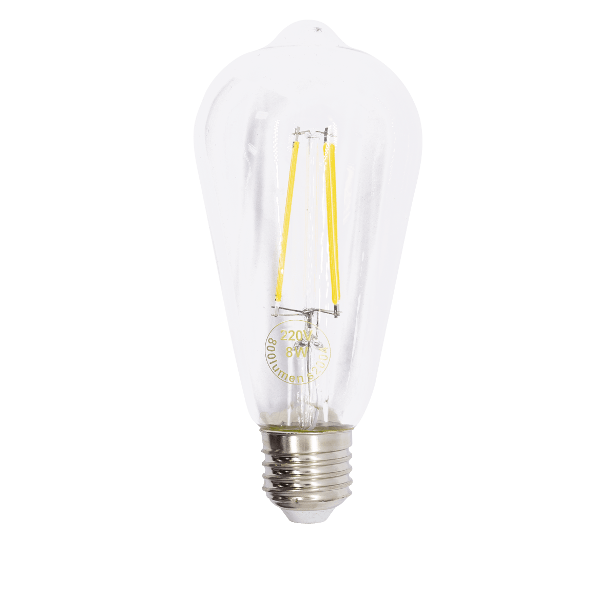 ST64 8W ES & E27 Globes Warm White Dimmable Clear LED Filament
