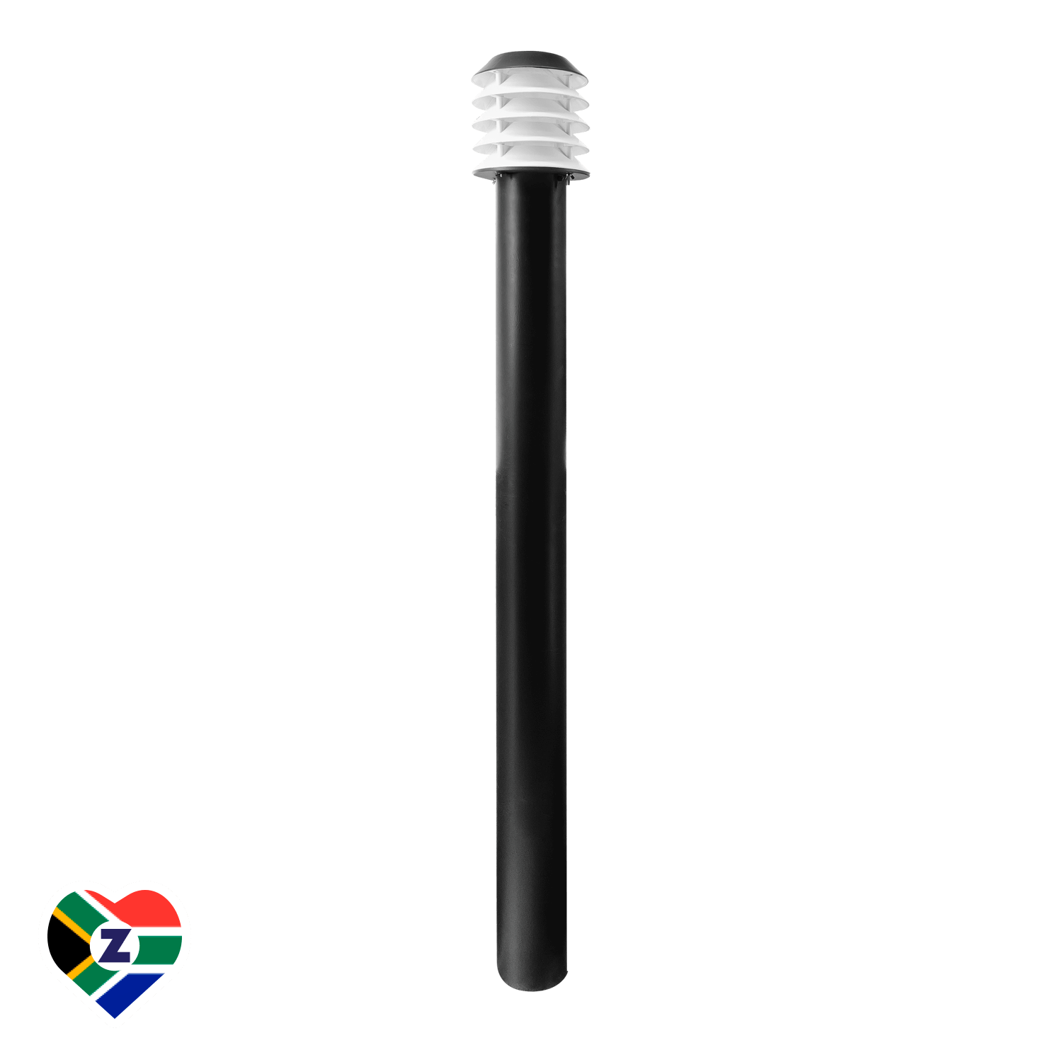 Spur Black Outdoor Bollard with White Louvers