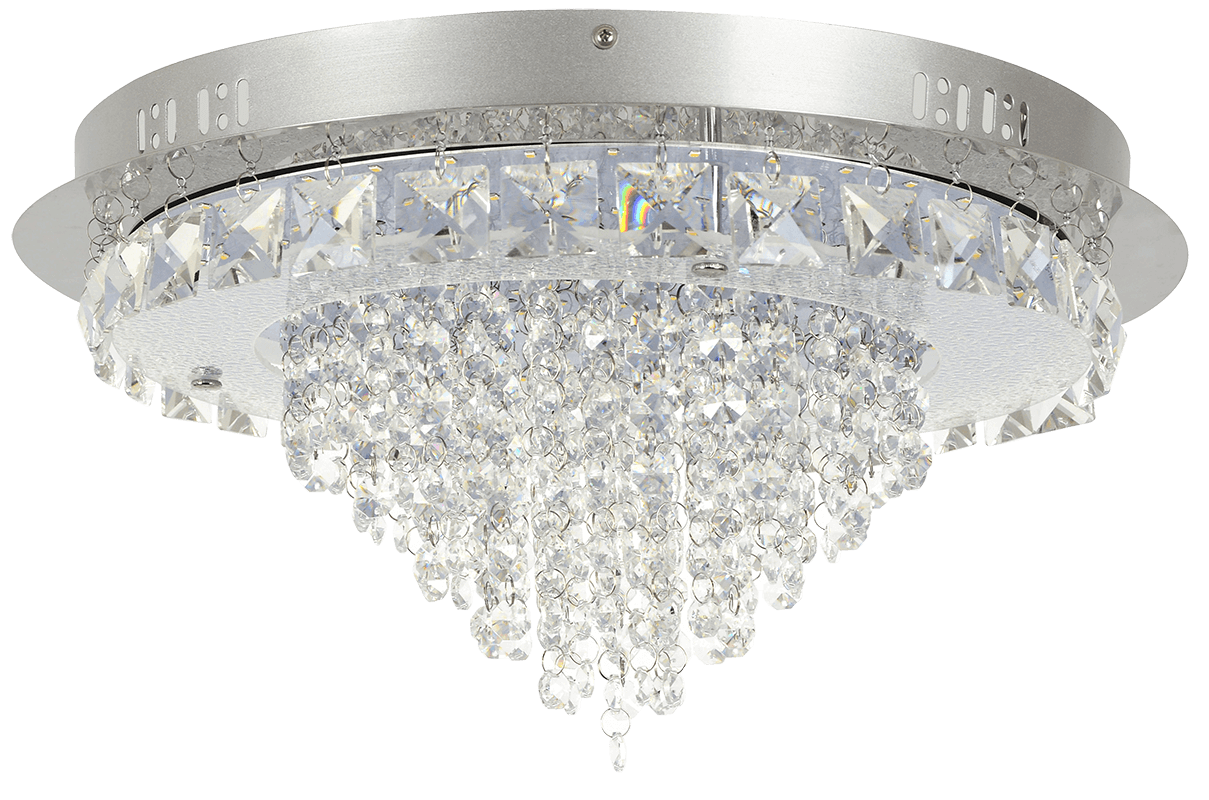 Star 24W Chrome LED Ceiling Light with Crystal and Glass