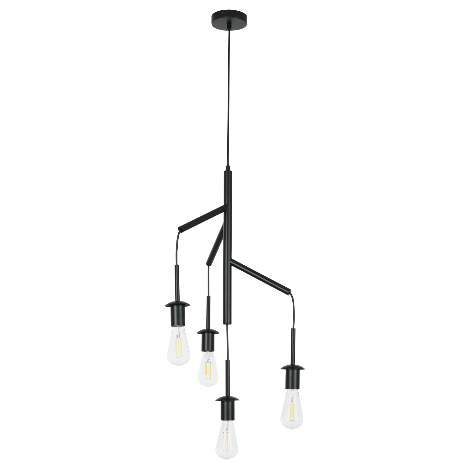 Vine 4 Light Matt Black Pendant
