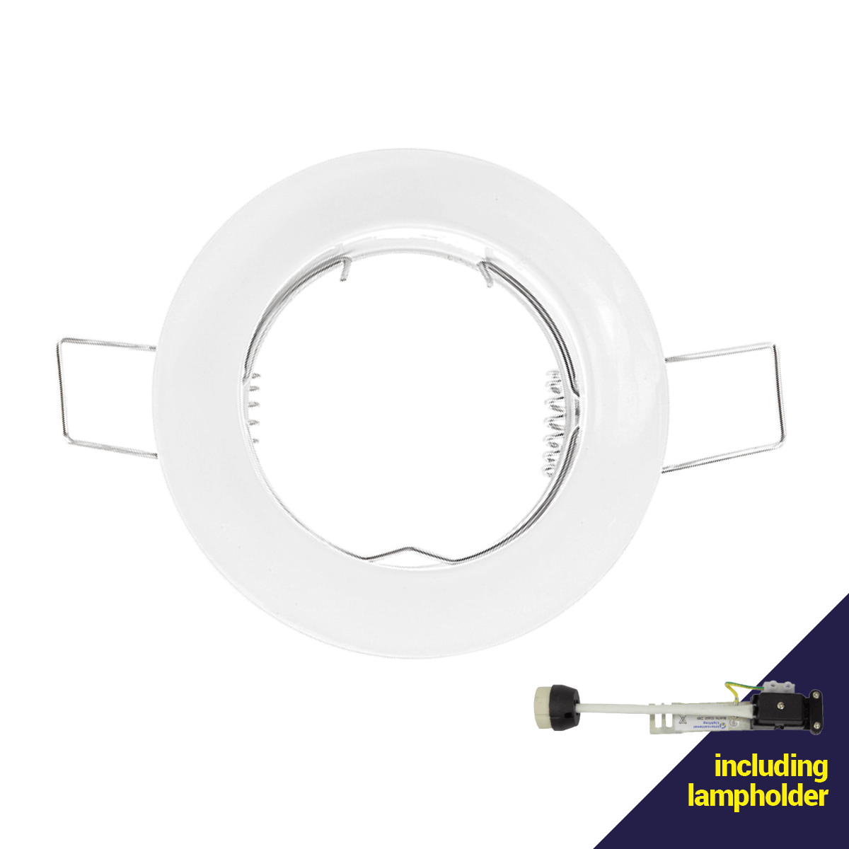 White Steel 220V Fixed Downlight with 60mm Cut Out