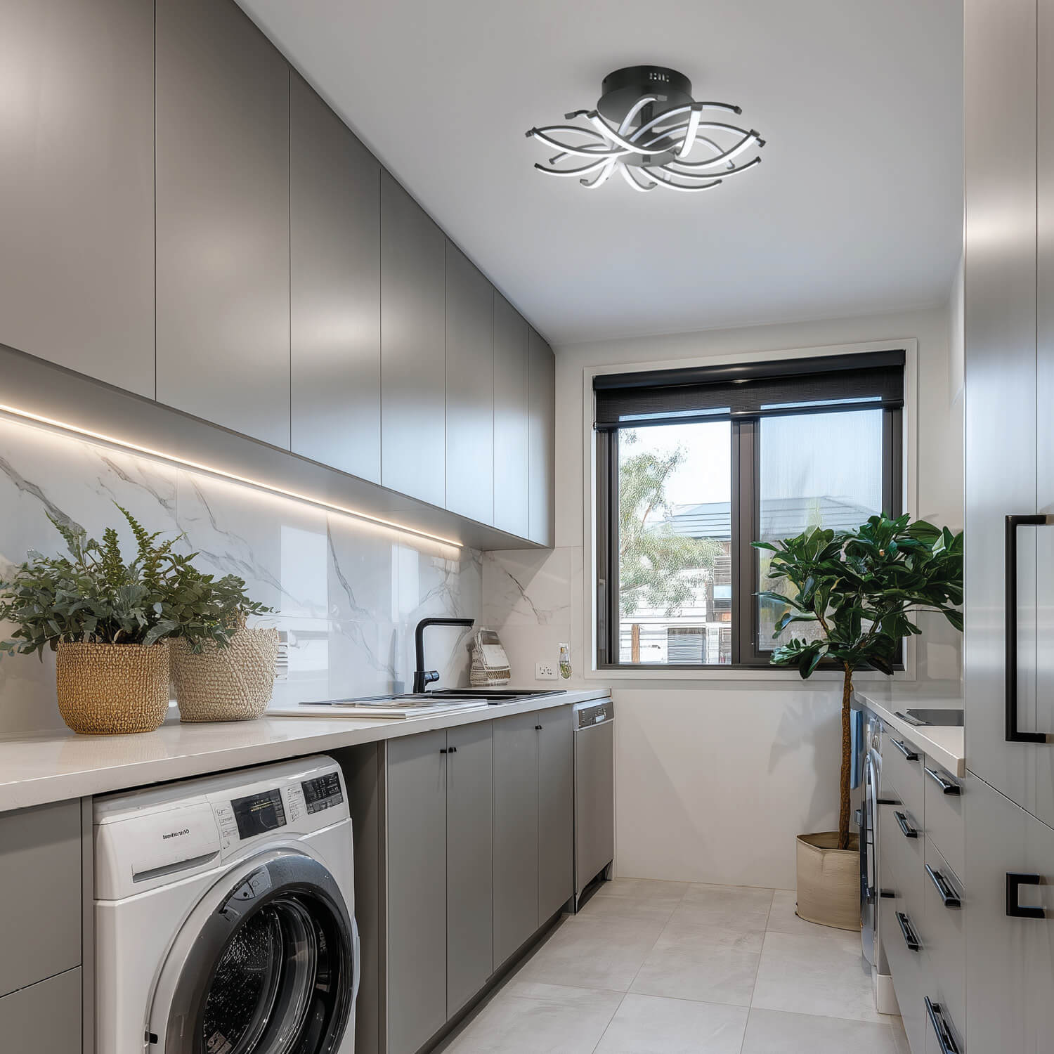 Willow Black 80W Cool White LED Ceiling Light