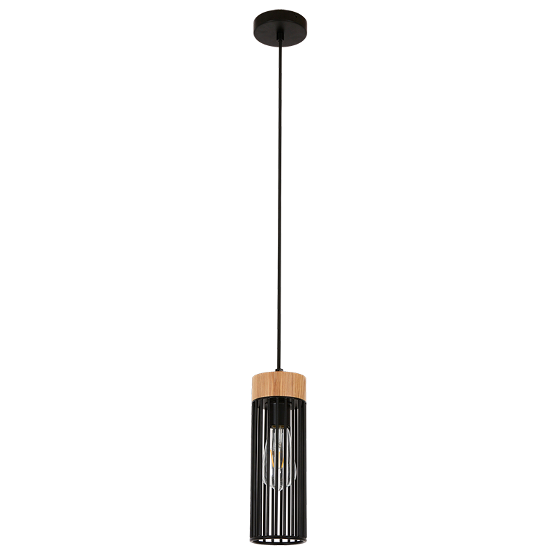 Archer Black and Wood Pendant Light for Modern Interiors