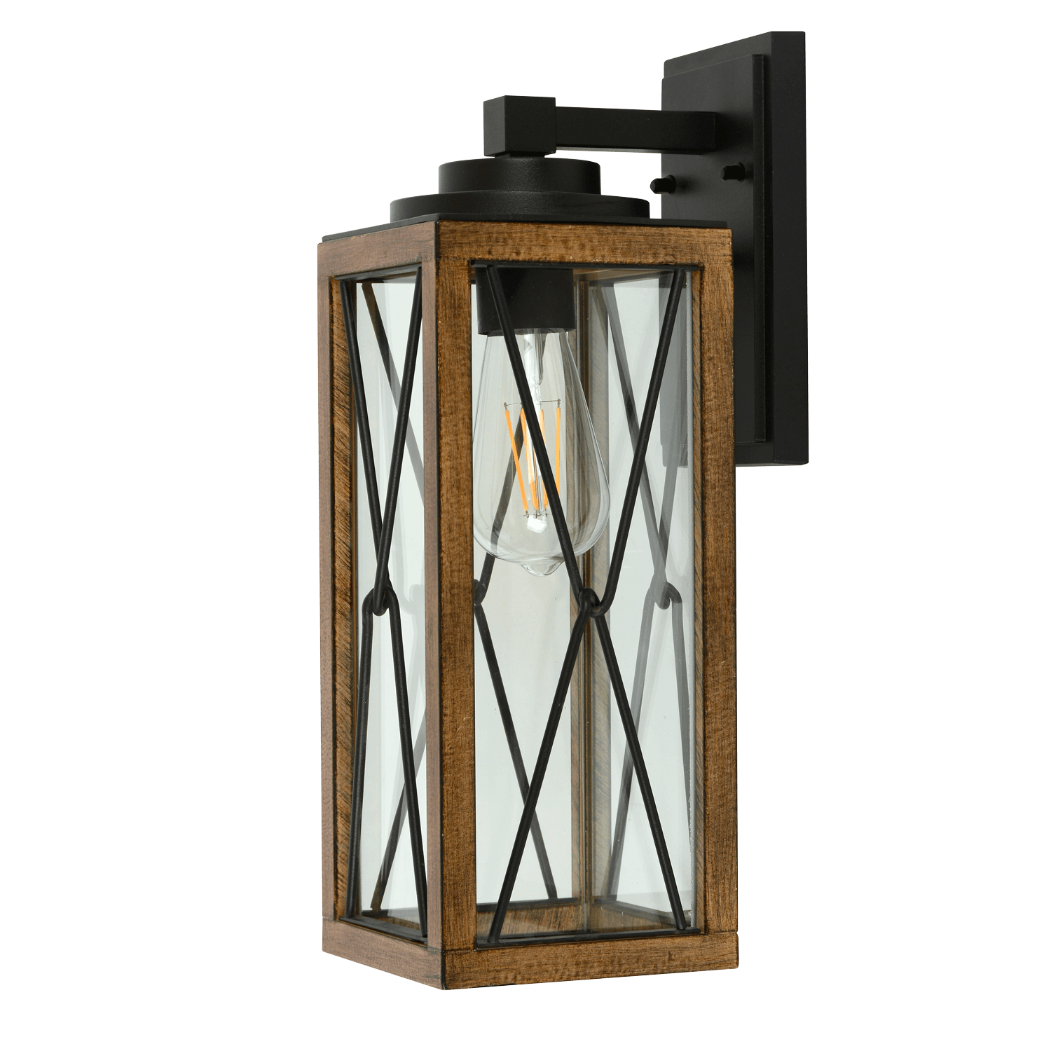 Cleat Painted Metal Wood Finish Wall Light