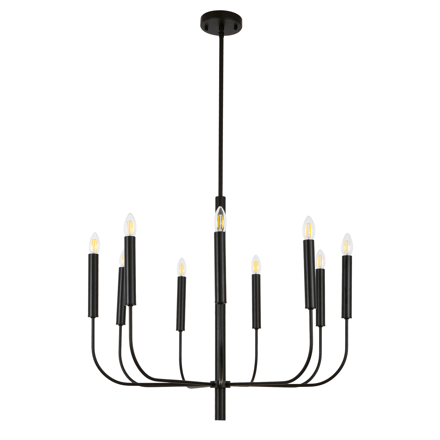 9 Light Black Chandelier