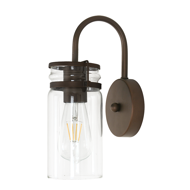 Linden Brown Wall light with Glass