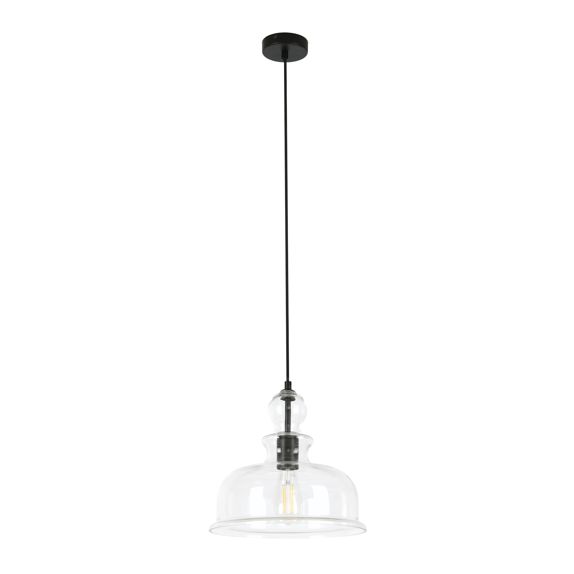 Black and Clear Glass pendant light