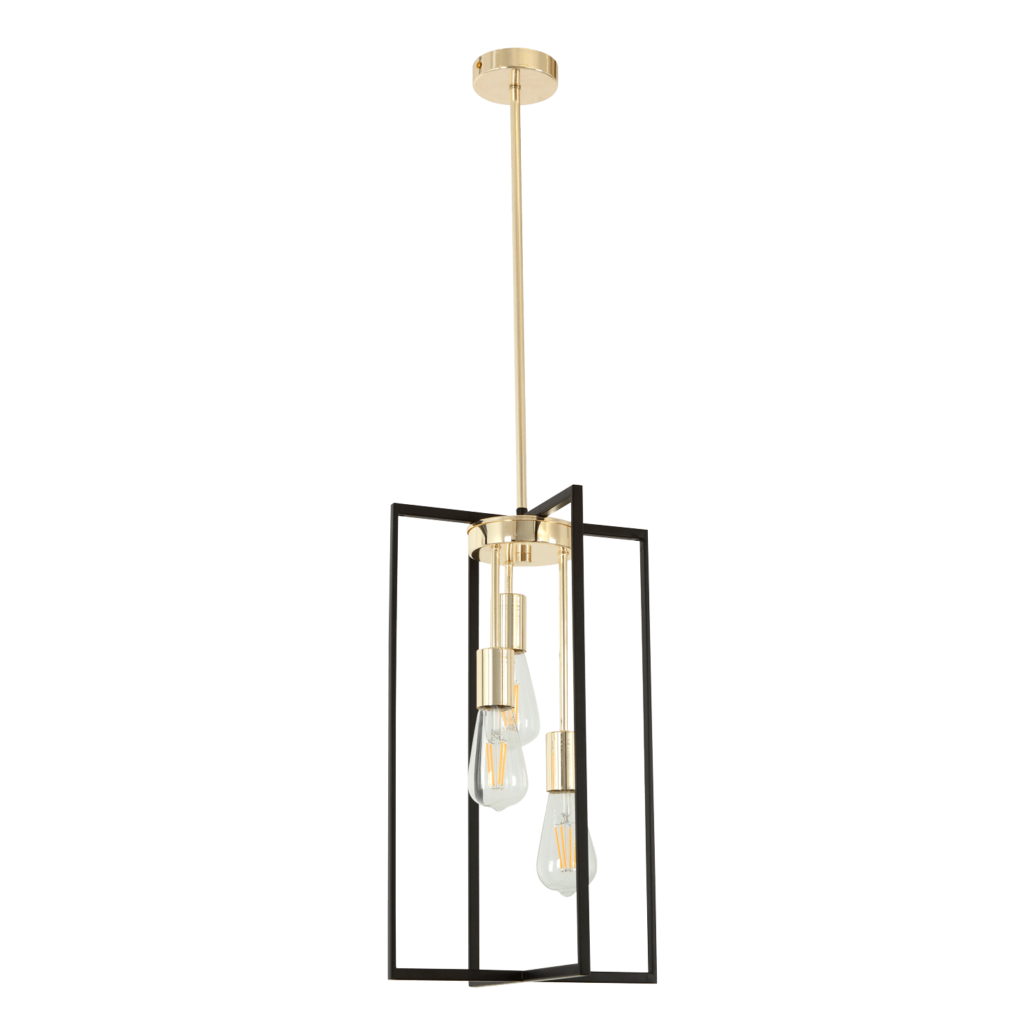 Sia 3 light champagne gold and black finish pendant