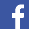 Facebook F, in a blue square