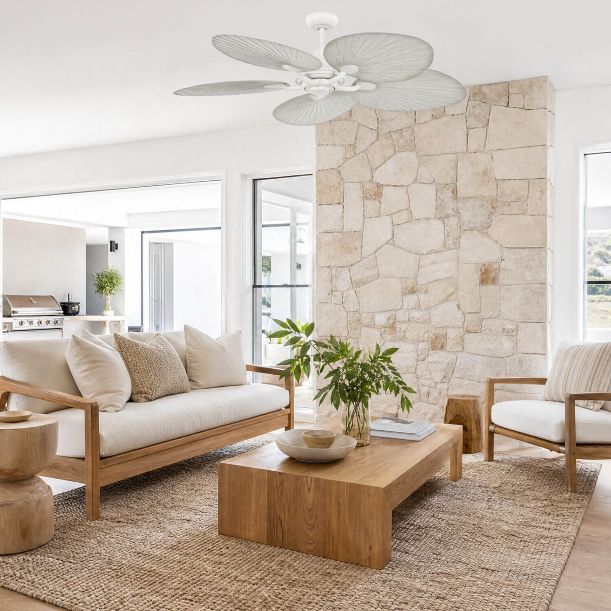 Alocasia White 80W Ceiling Fan with Remote Control & ABS Blades