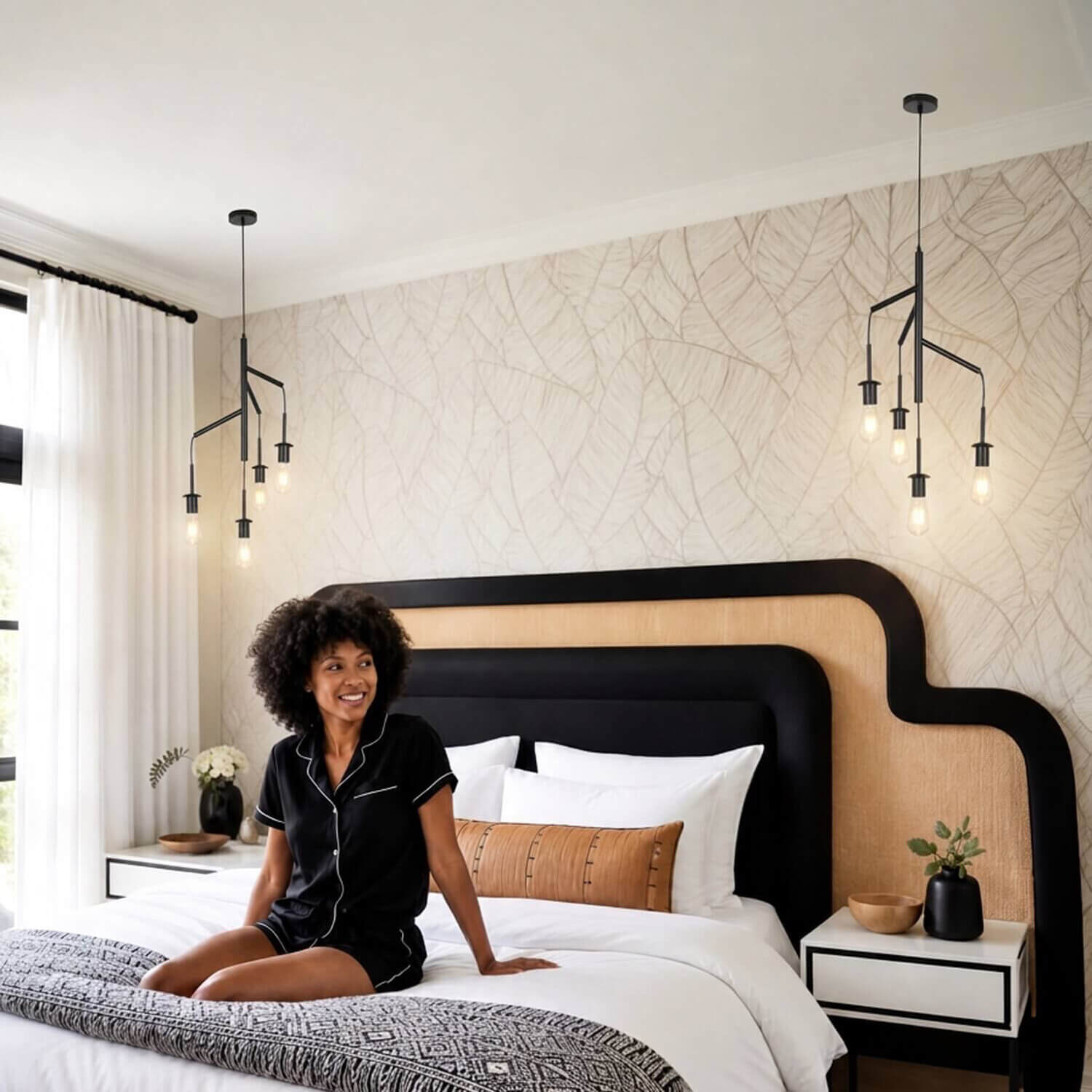 Vine Black 4 Light Pendant