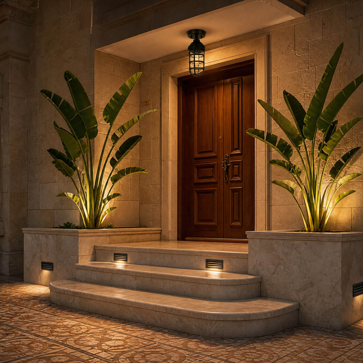 Route Sand Black Outdoor Ceiling Light