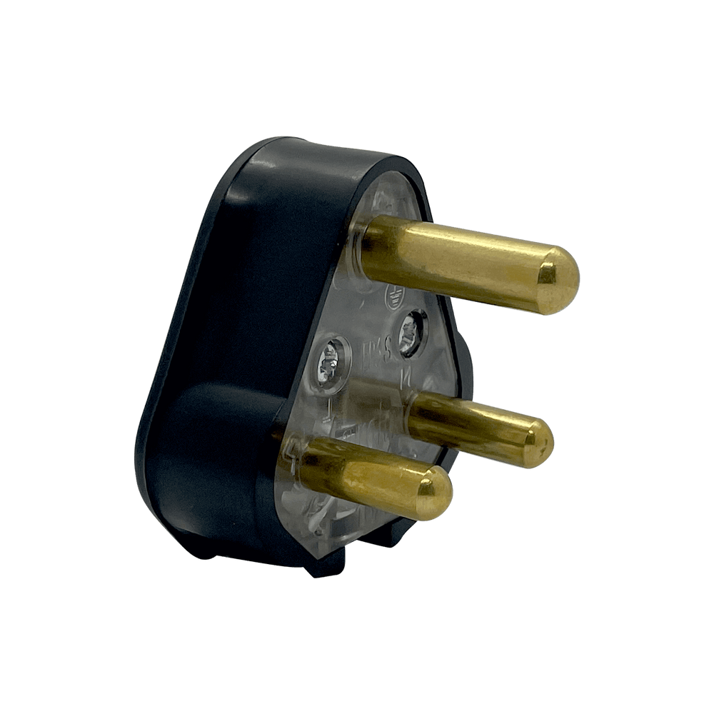 16 Amp Black Rubber Plug | Heavy-Duty 3-Prong Electrical Plug | Zebbies
