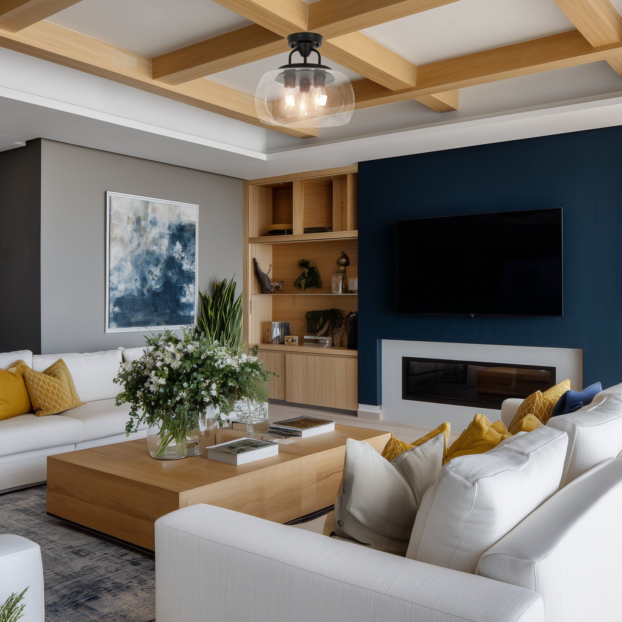 Coralene Black Ceiling Light