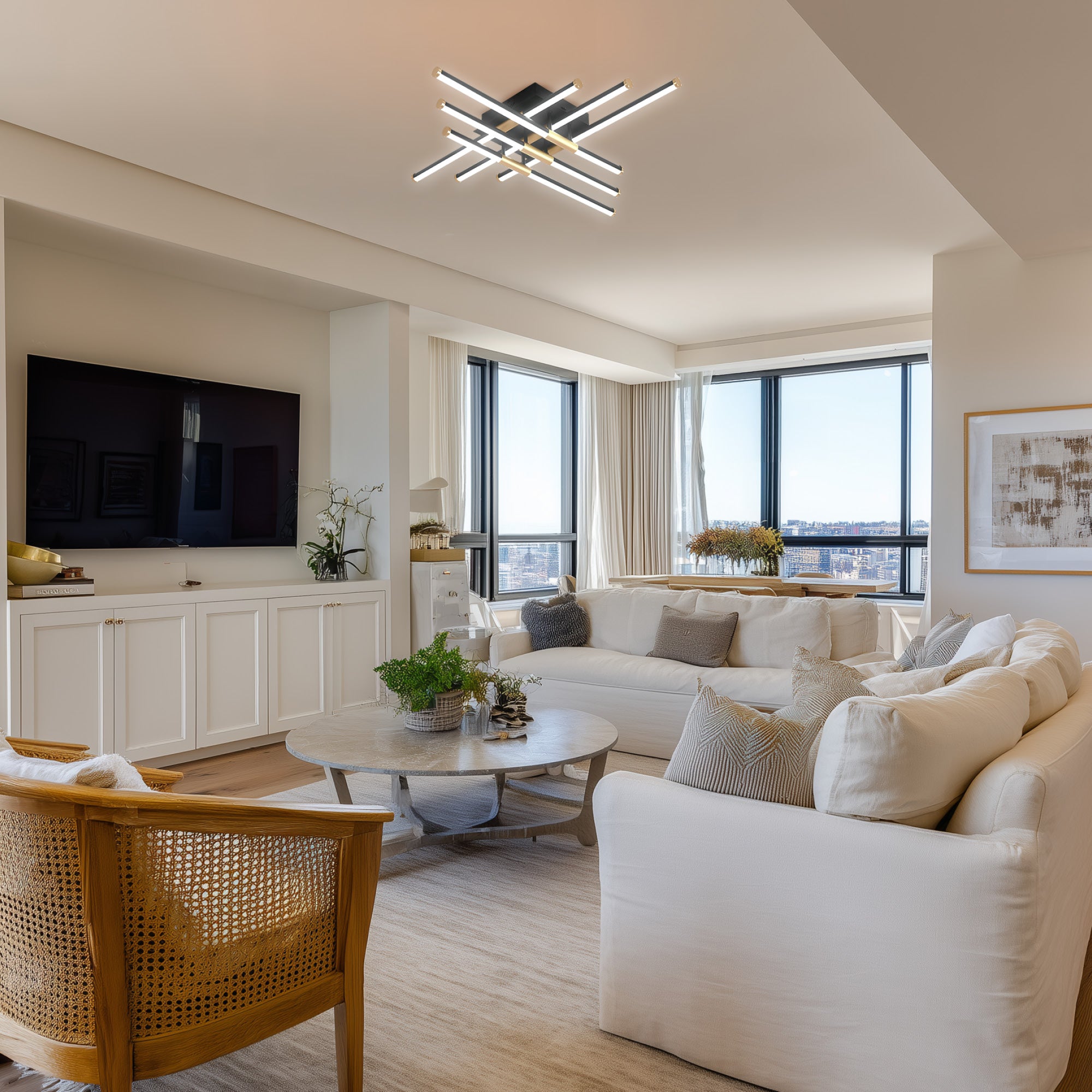 Xavier Black and Gold 60W CCT LED Ceiling Light