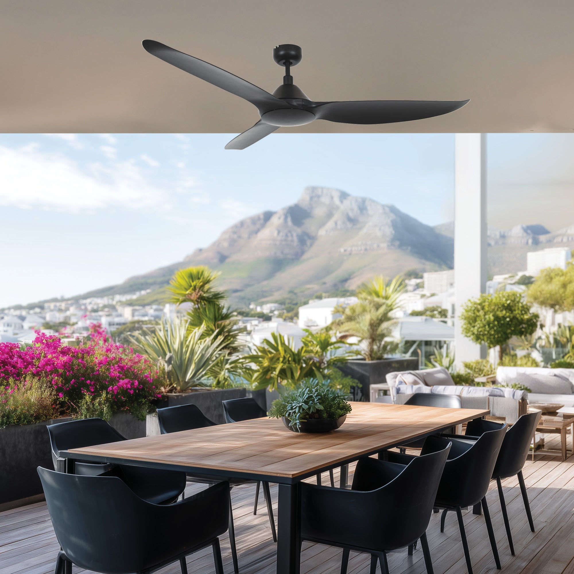 Pels Black 80W AC Ceiling Fan with No Light