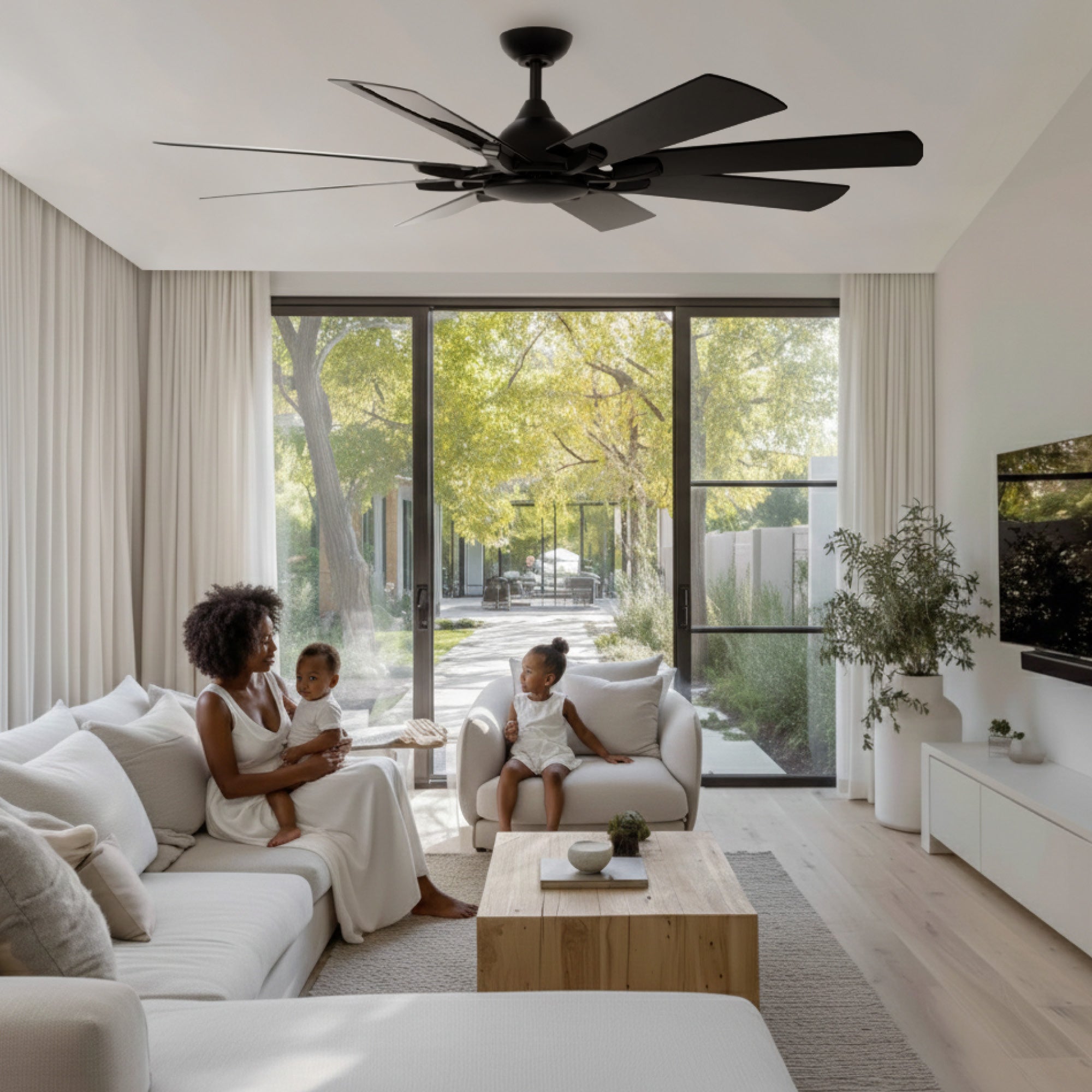 Raven Black 60W DC Ceiling Fan with Remote Control