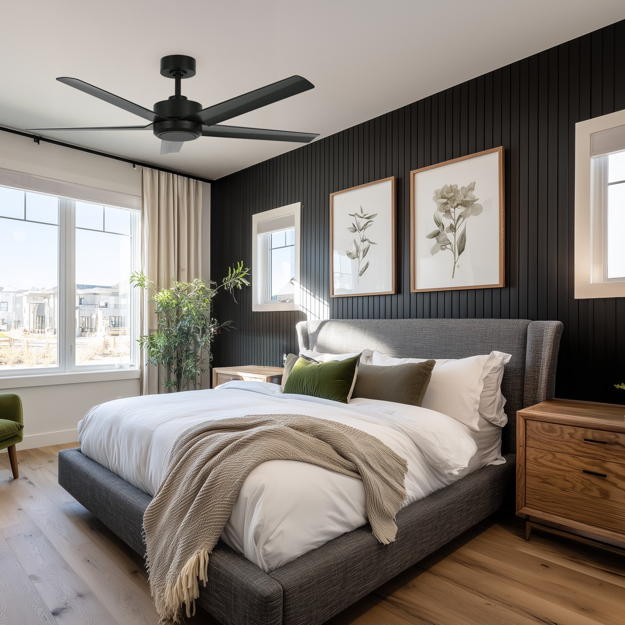 Raptor Black 40W DC Ceiling Fan with Remote Control