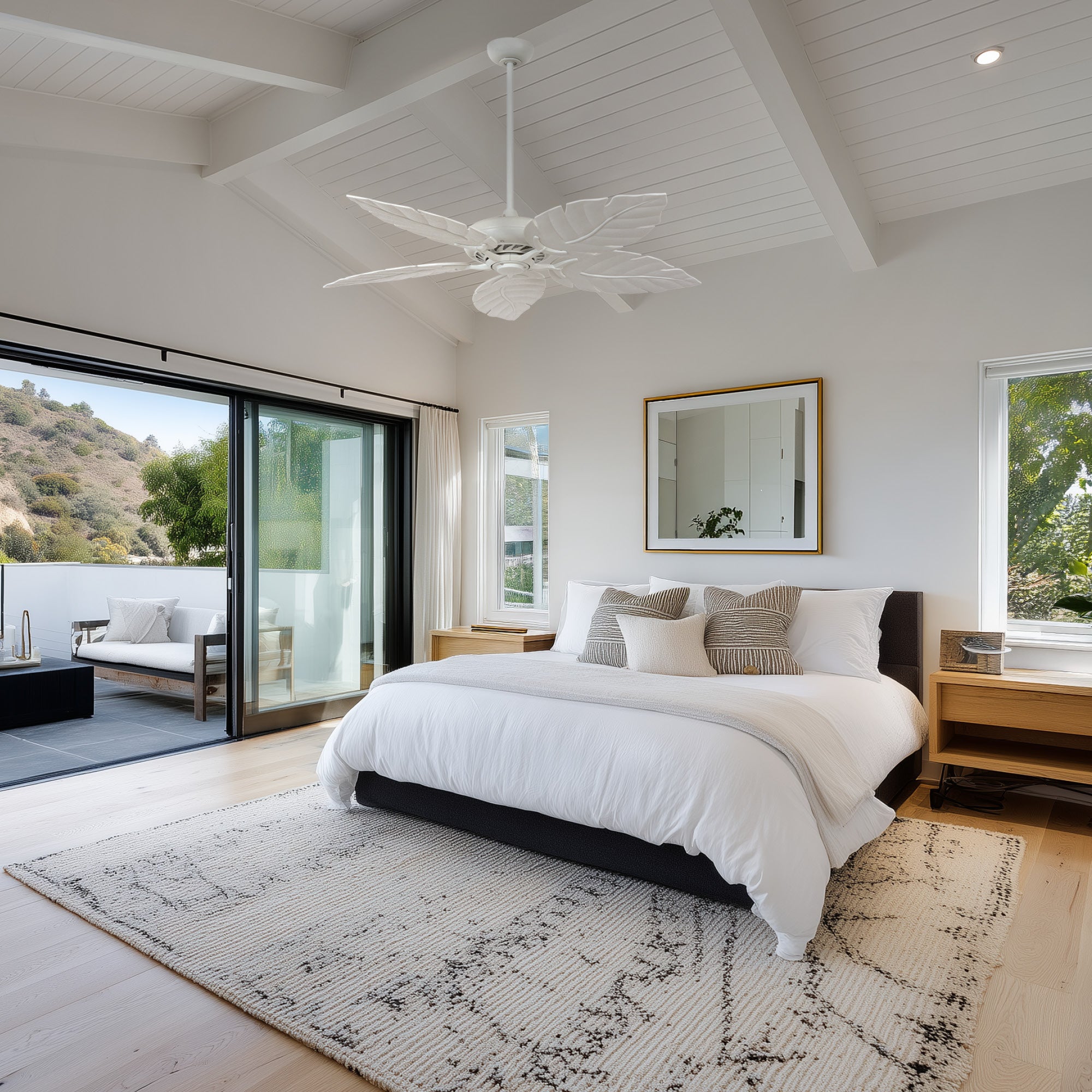 Palmetto White 80W AC Ceiling Fan with 5 ABS Blades