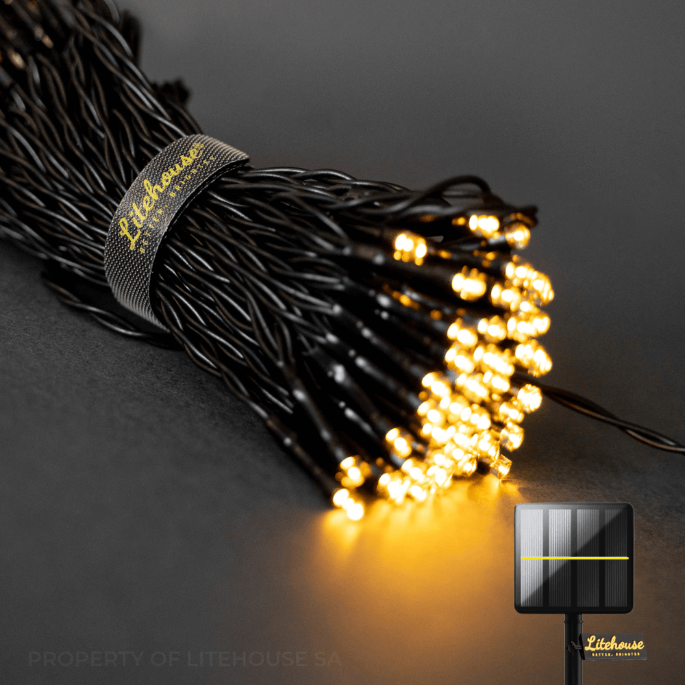 Led Straps Zebbies 20 Metre Solar Fairy Lights | 200 Warm White LEDs | Zebbies
