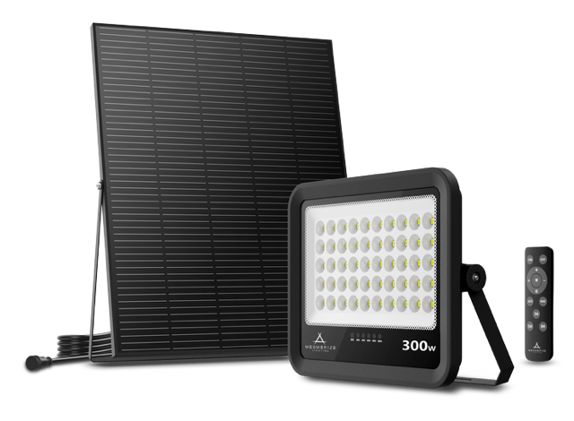 Hydra 300W Gen2 Solar LED Outdoor Security Floodlight with Motion Sensor and Solar Panel