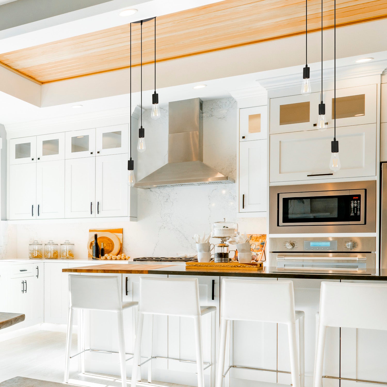 Reece 3 light black pendant light
