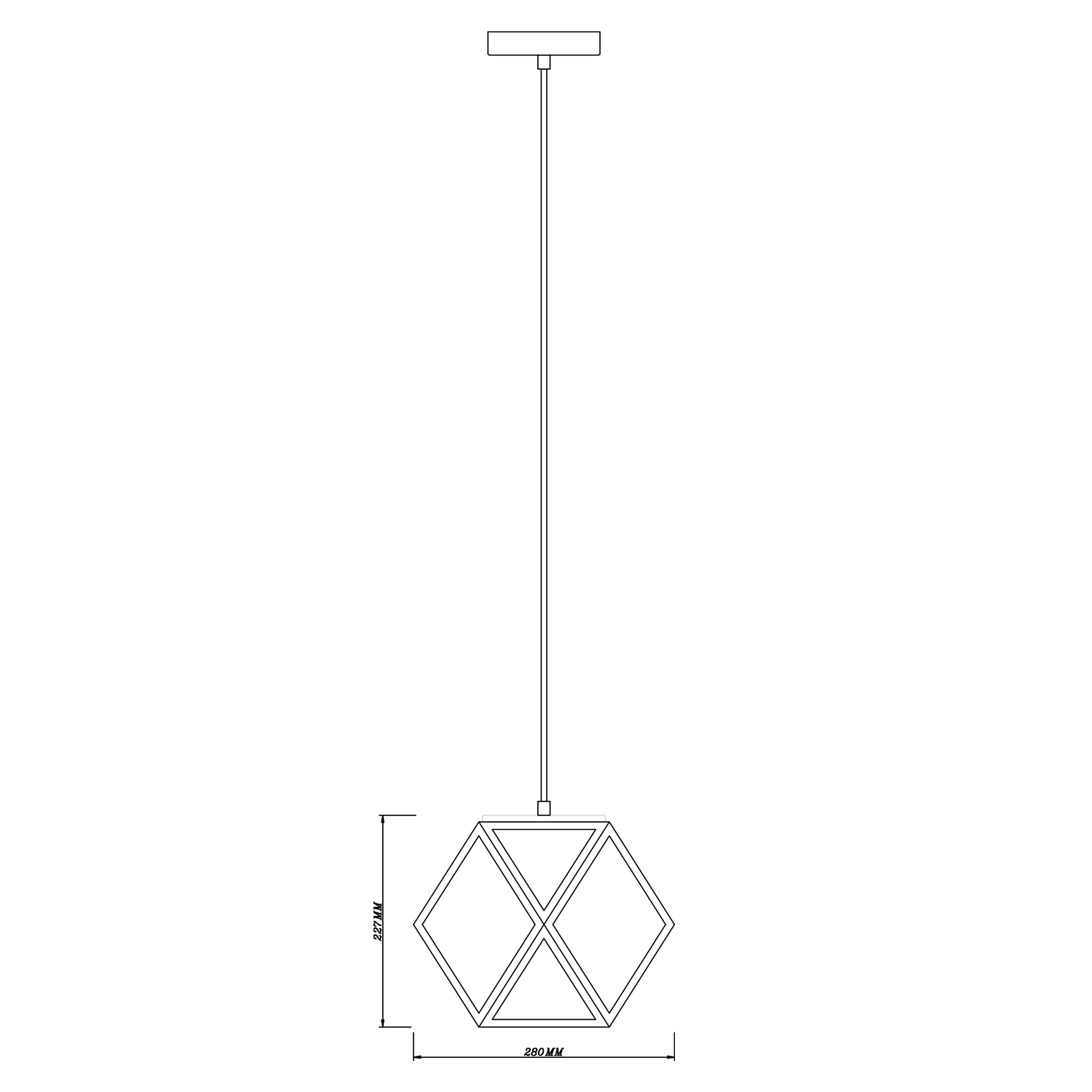 Cedar Wood Finish geometric pendant light