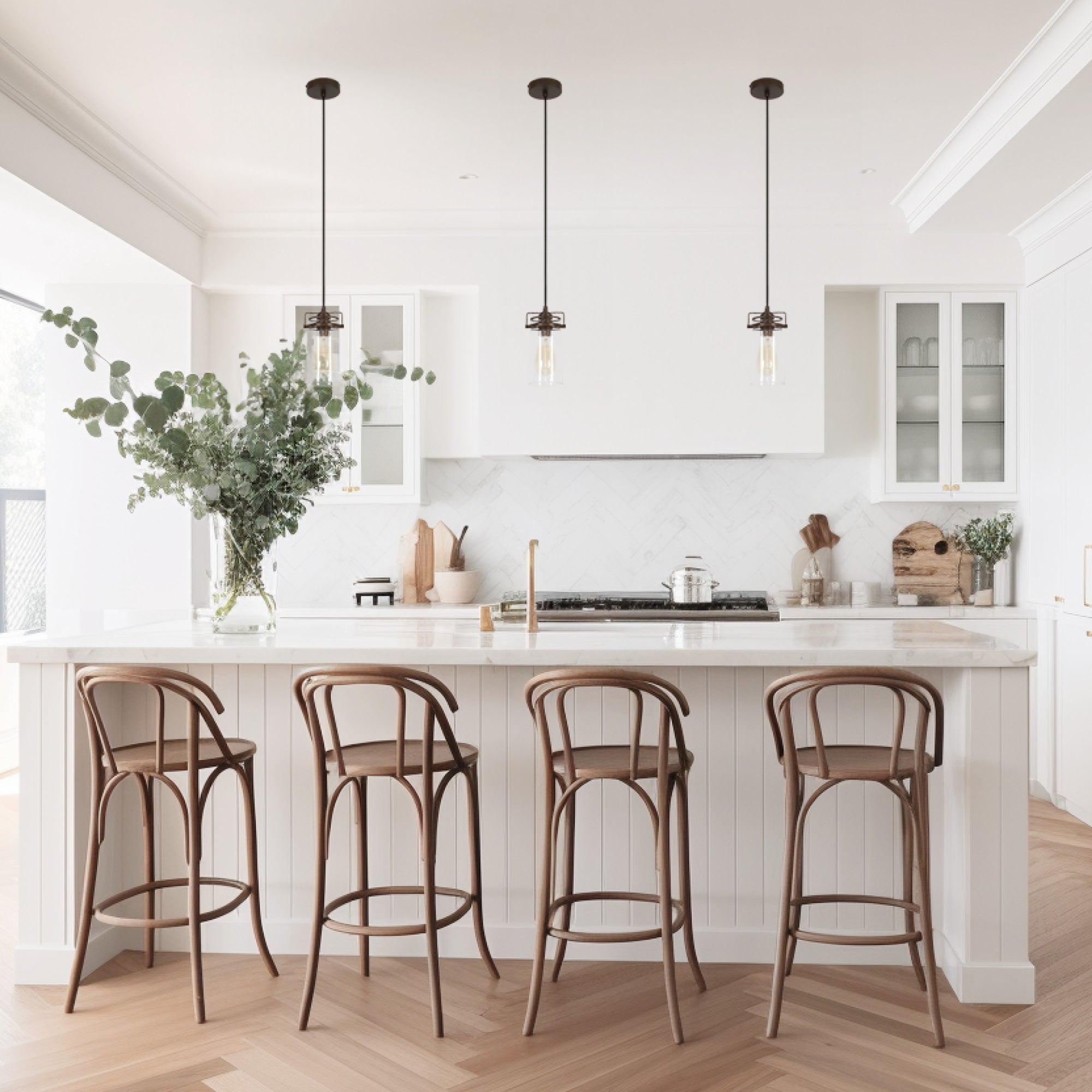 Linden Brown Pendant light with Glass
