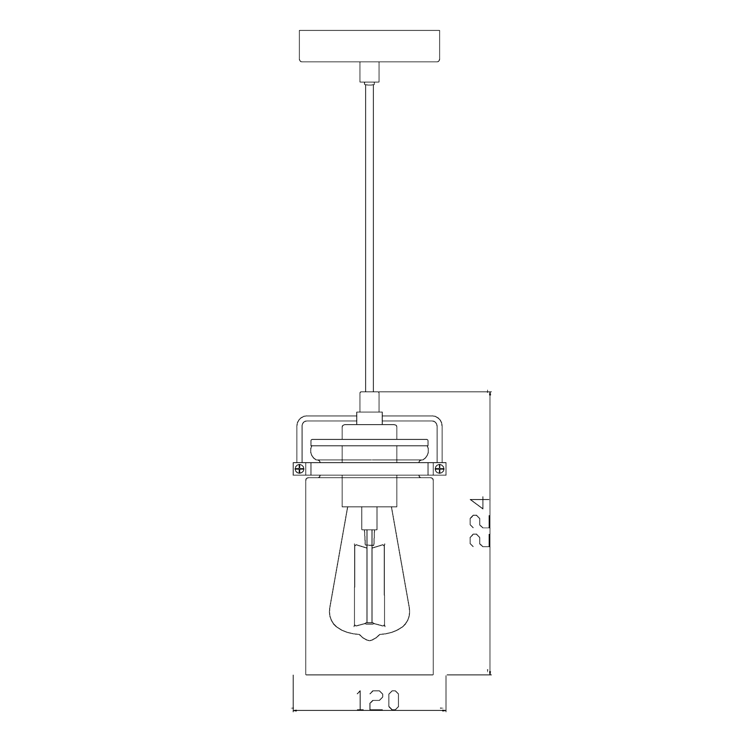 Linden Brown Pendant light with Glass
