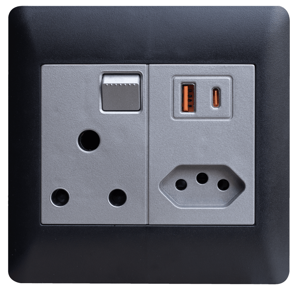 Titanium Black Apollo 4x4 Socket with USB A+C Port | Zebbies