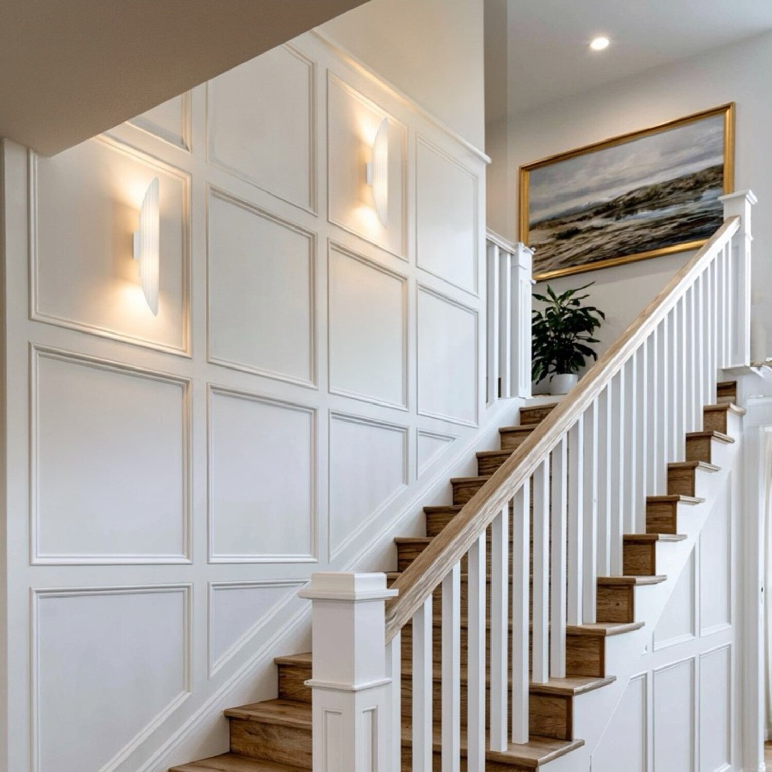 Flute Sand White 2 Light Wall Light