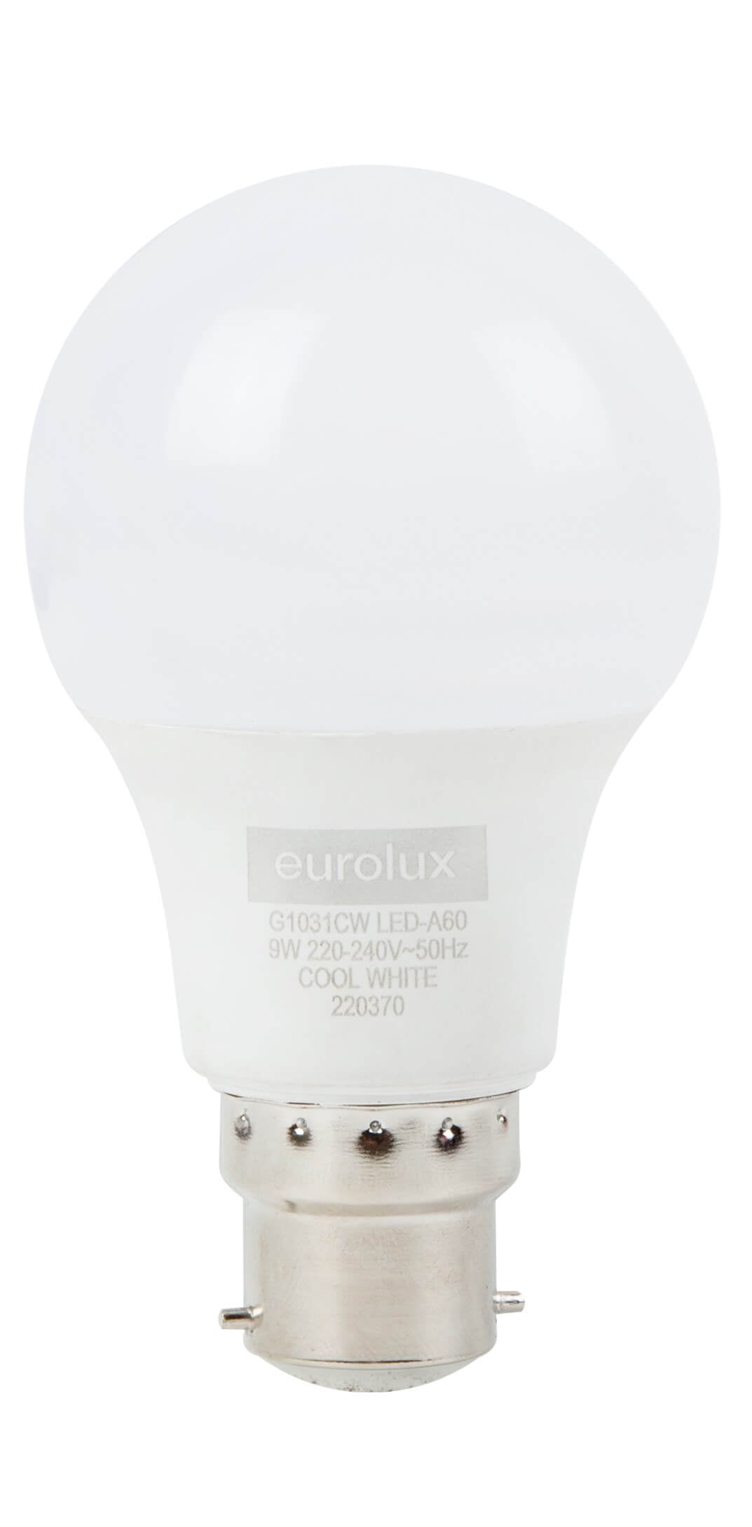 A60 9W BC & B22 Cool White LED Globe