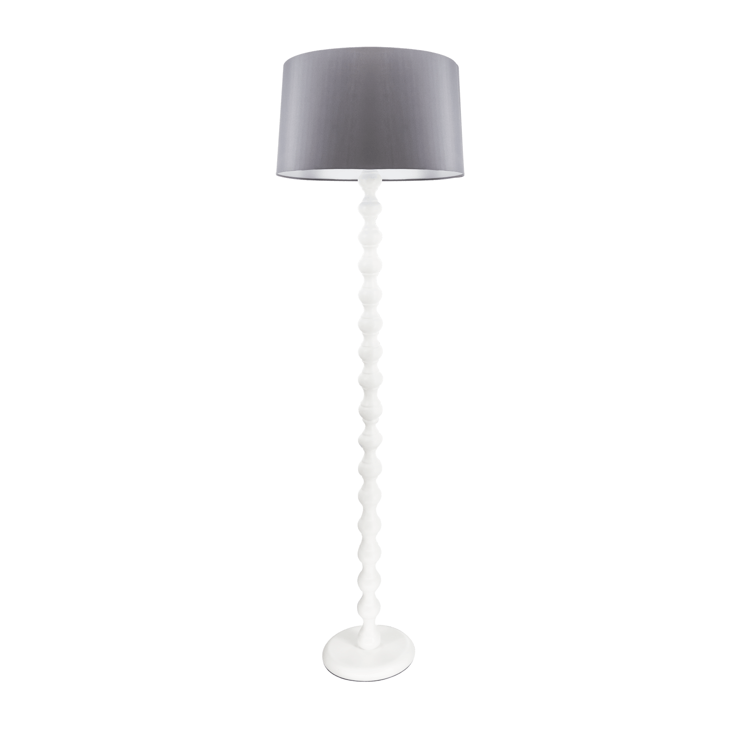 Akari White Standing Lamp with Light Grey Shade