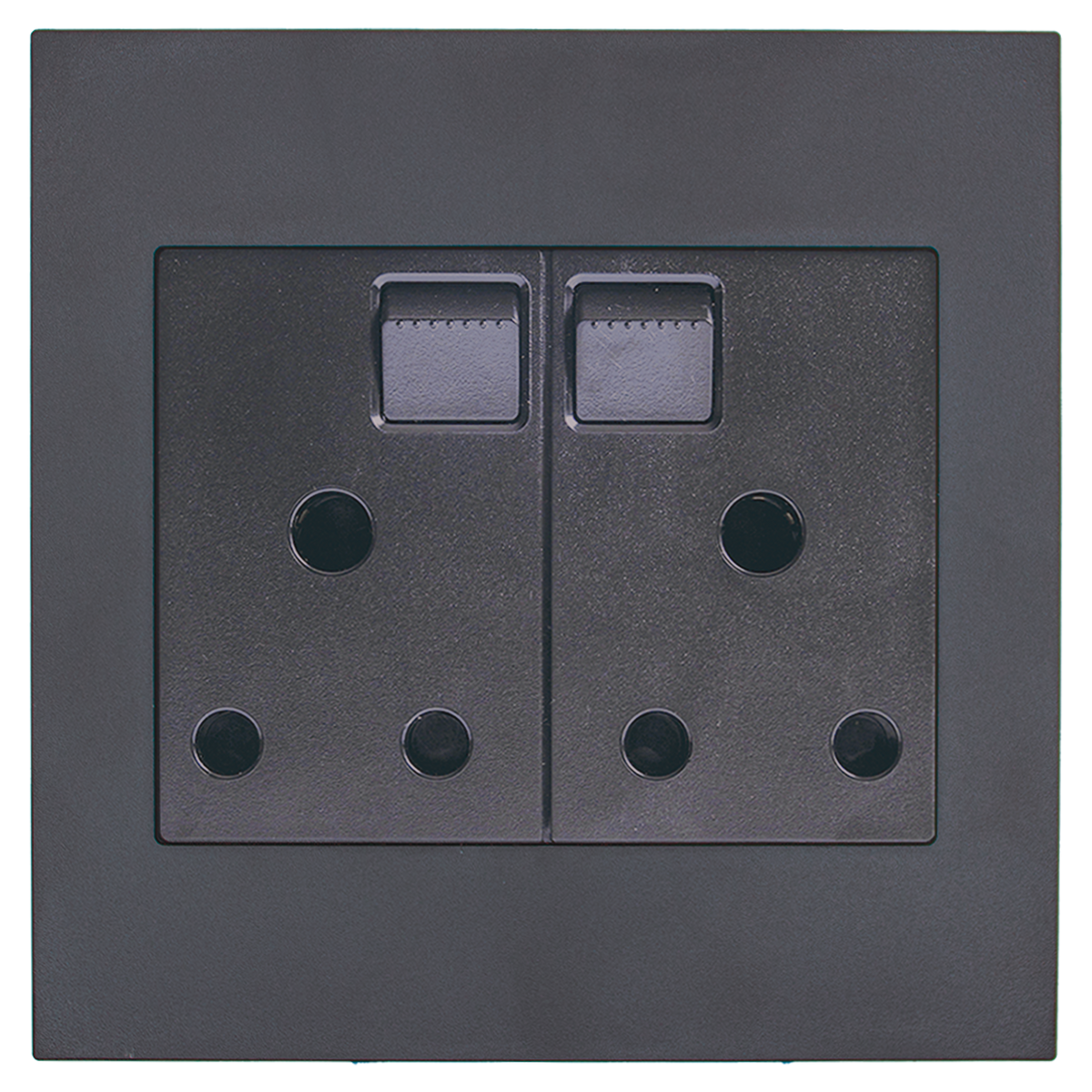 Apollo Shadow Black Double 16A Plug